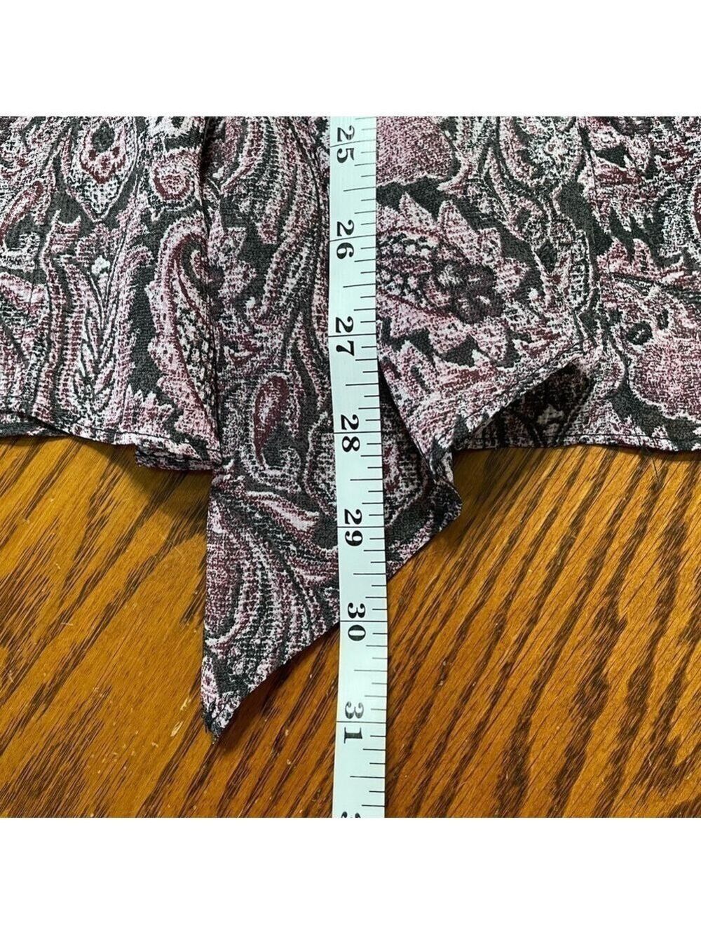 Vintage Y2K Liz Claiborne Maxi Skirt Paisley Purple Black Scarf Hem Flowing 8P - Picture 5 of 13